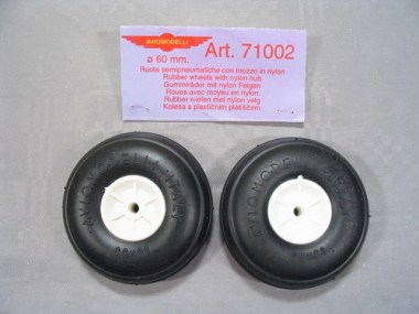 71002/AVIOMODELLI/Roues en caoutchouc diamètre 60 mm (1 paire).
