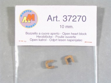 37270/MANTUA/Poulie ouverte en noyer 10 mm (2 pièces).