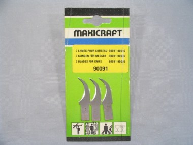 90091/MAXICRAFT/Trois lames pour couteaux 90081-90082.